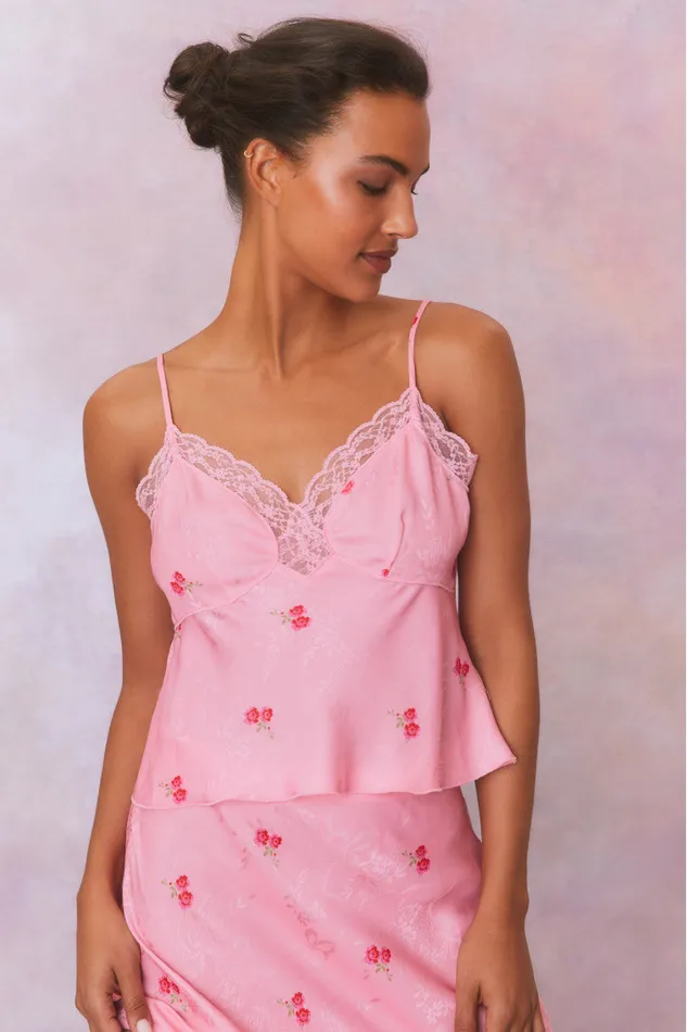 Tops Women LoveShackFancy Fox Cami Top Cherry Pink