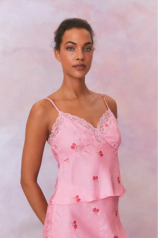 Tops Women LoveShackFancy Fox Cami Top Cherry Pink