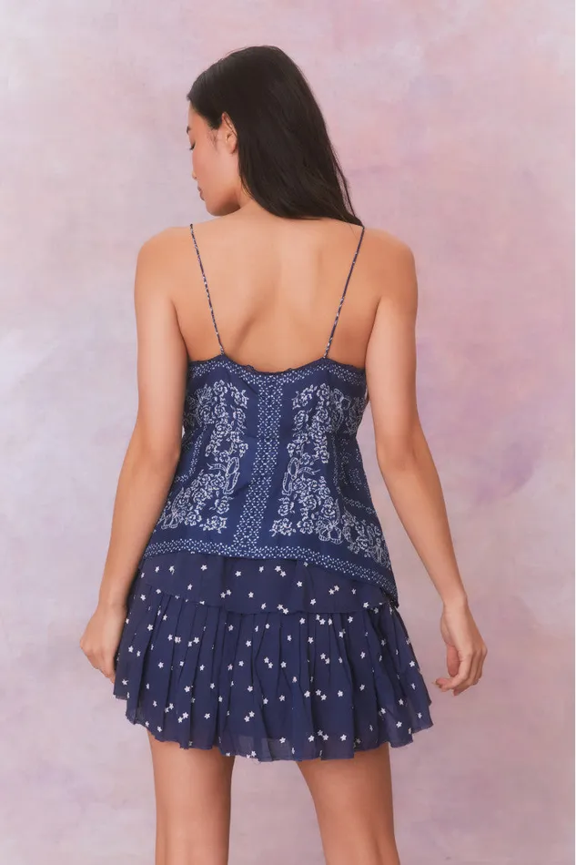 Tops Women LoveShackFancy Tivelo Bandana Print Cotton Cami Top Moonlight Indigo