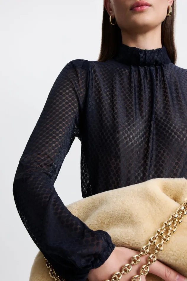 Tops Women Scanlan Theodore FRENCH LACE BLOUSE Navy Tops Women Scanlan Theodore FRENCH LACE BLOUSE Navy