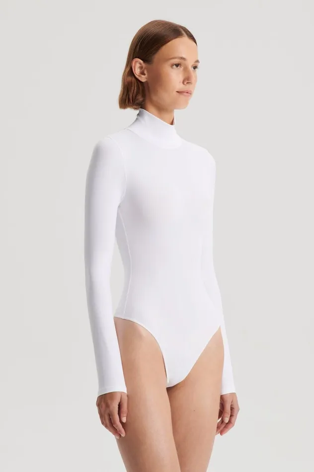 Tops Women Scanlan Theodore TURTLE NECK BODYSUIT White