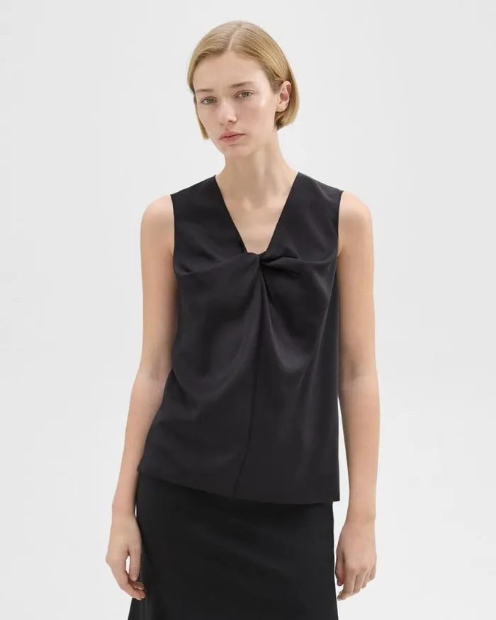Tops Women Theory Twisted Sleeveless Top Black