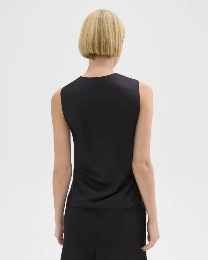 Tops Women Theory Twisted Sleeveless Top Black