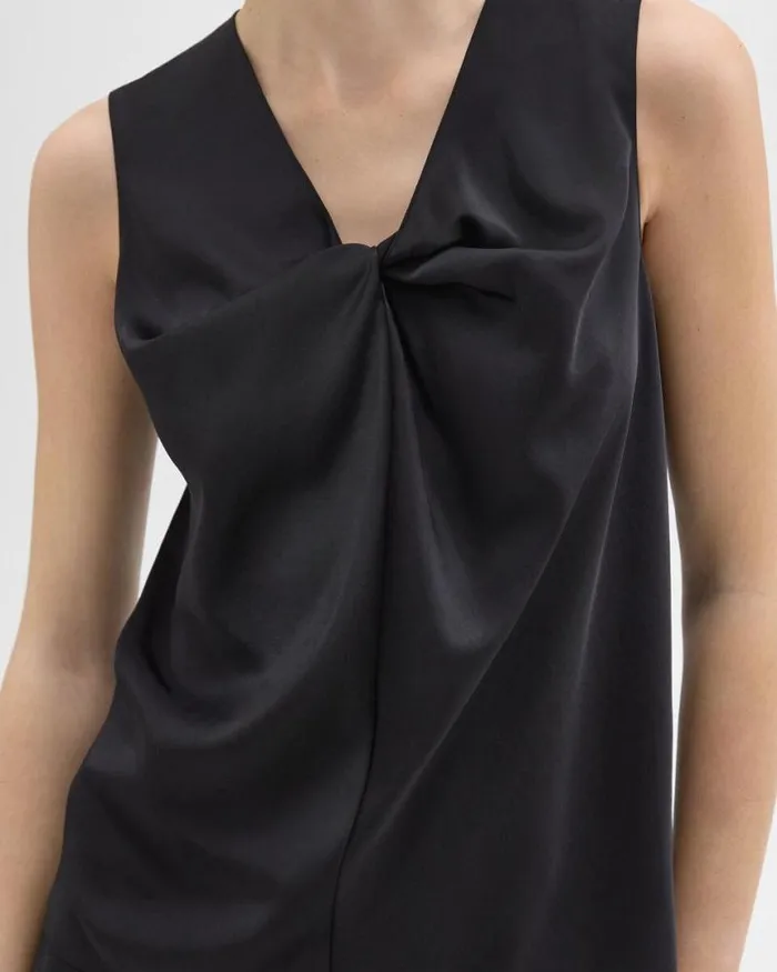 Tops Women Theory Twisted Sleeveless Top Black