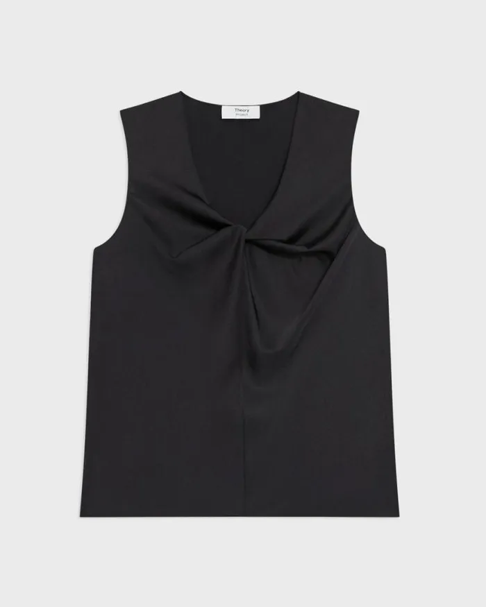 Tops Women Theory Twisted Sleeveless Top Black