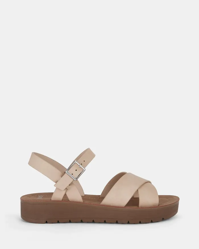 TRAPANI NUDE Strappy Sandals Women Flat Sandals NOVO Shoes