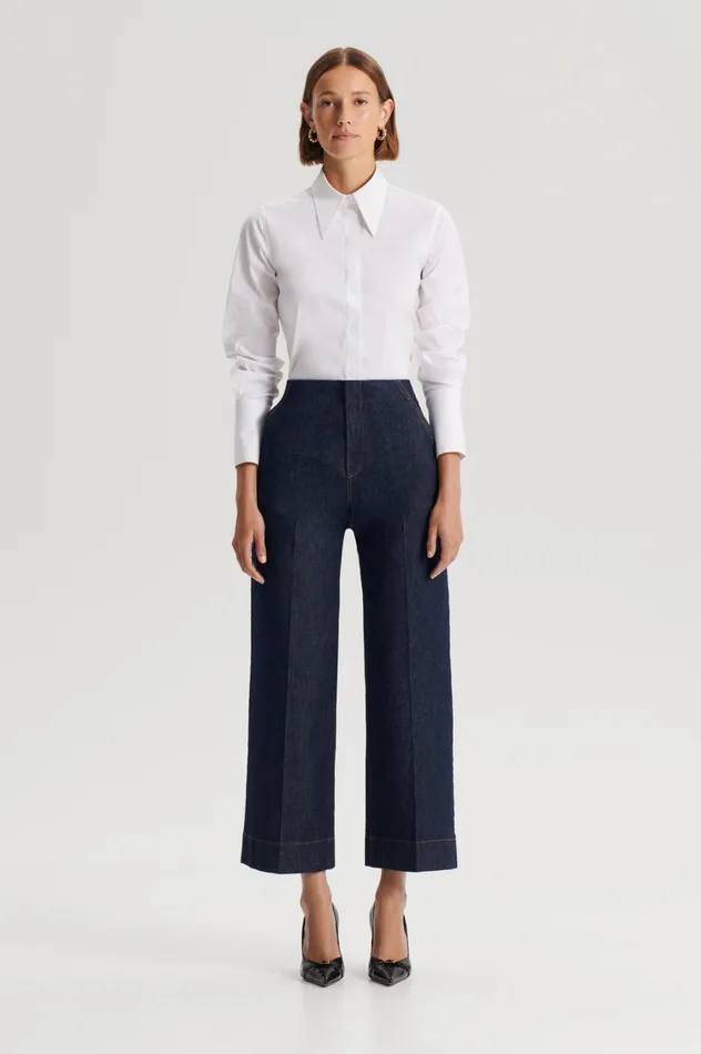 Trousers Women Scanlan Theodore DENIM CROPPED JEAN Indigob