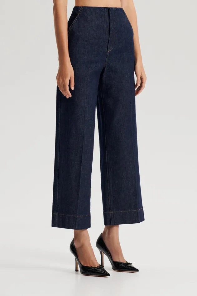 Trousers Women Scanlan Theodore DENIM CROPPED JEAN Indigob Trousers Women Scanlan Theodore DENIM CROPPED JEAN Indigob