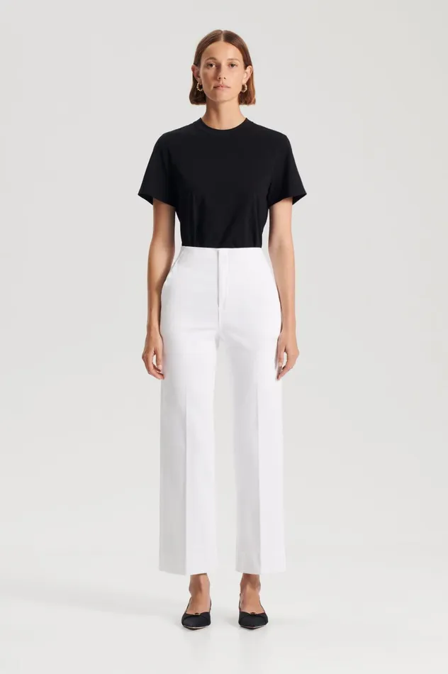 Trousers Women Scanlan Theodore DENIM CROPPED JEAN White