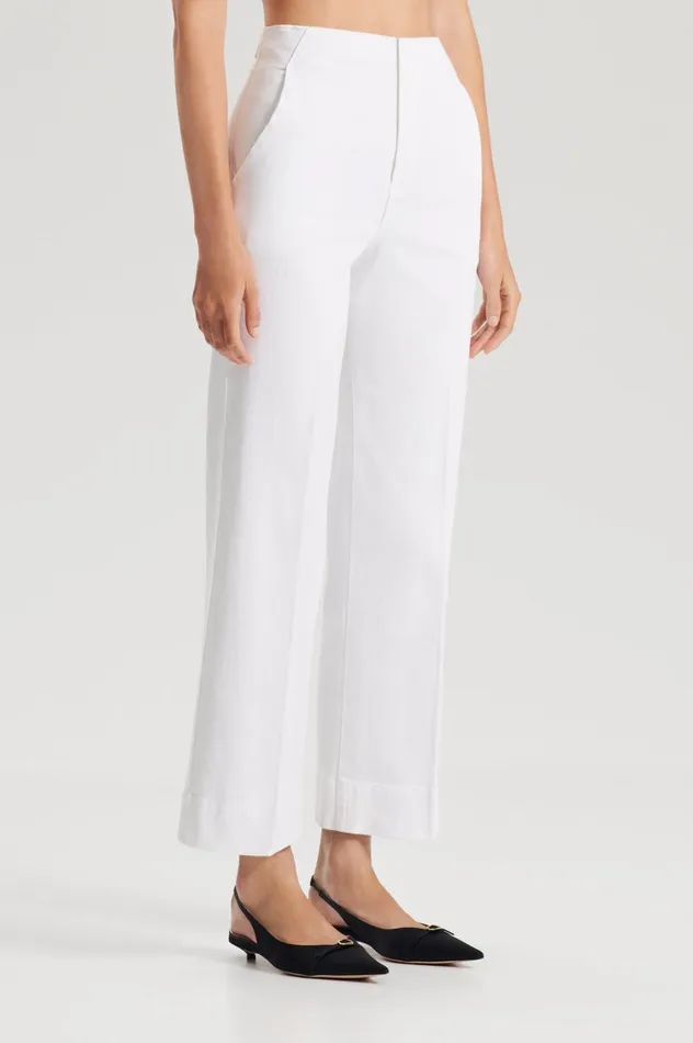 Trousers Women Scanlan Theodore DENIM CROPPED JEAN White Trousers Women Scanlan Theodore DENIM CROPPED JEAN White