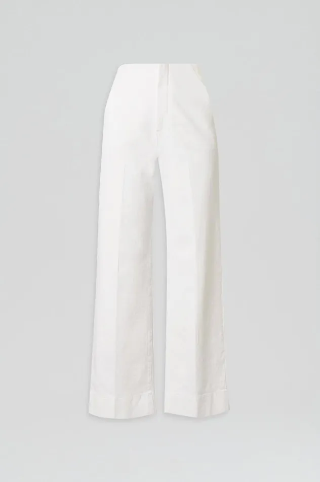 Trousers Women Scanlan Theodore DENIM CROPPED JEAN White Trousers Women Scanlan Theodore DENIM CROPPED JEAN White