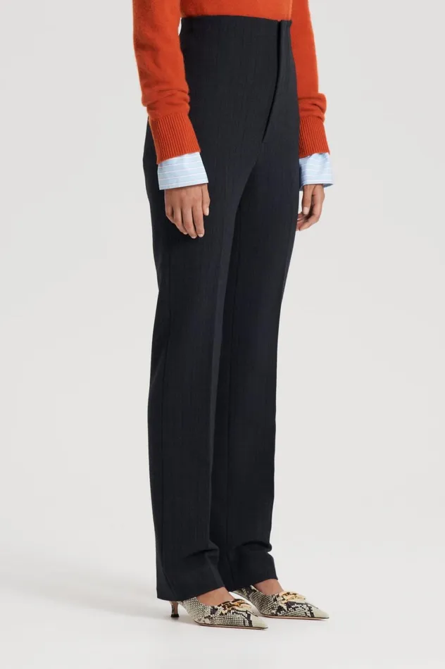 Trousers Women Scanlan Theodore TAILORED STRIPE TROUSER Charcoal Trousers Women Scanlan Theodore TAILORED STRIPE TROUSER Charcoal