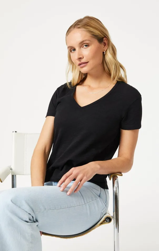 VNeck TShirt In Black Women Mavi Jeans Tops and TShirts VNeck TShirt In Black Women Mavi Jeans Tops and TShirts