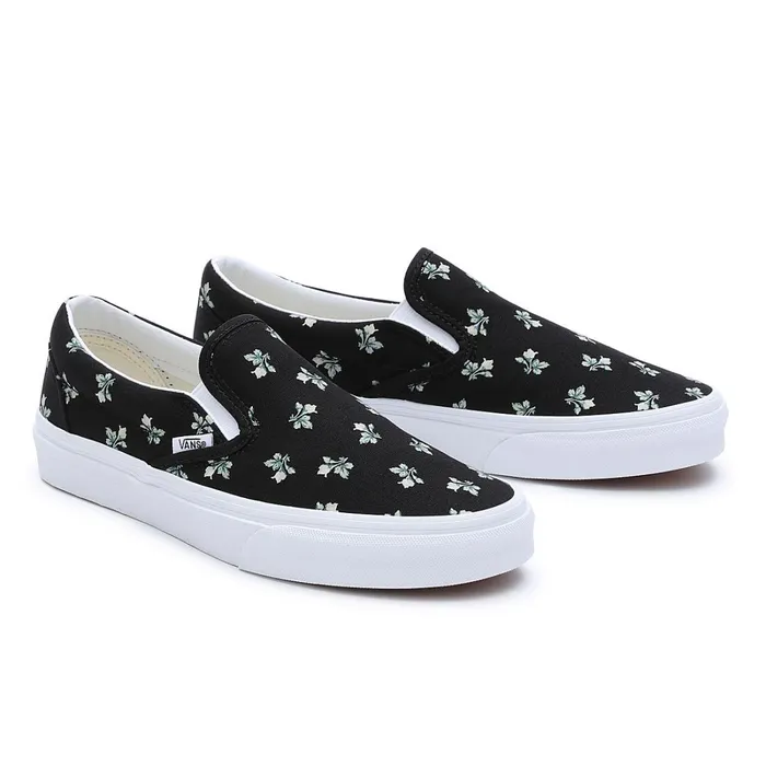 Vans Classics Women Floral Classic SlipOn Shoes Black