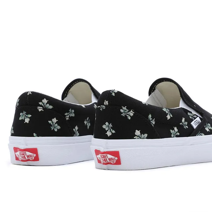 Vans Classics Women Floral Classic SlipOn Shoes Black