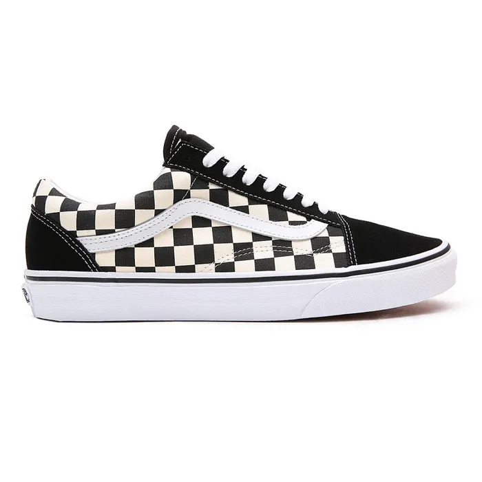 Vans Classics Women Primary Check Old Skool Shoes Black White
