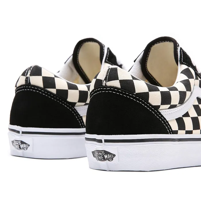 Vans Classics Women Primary Check Old Skool Shoes Black White