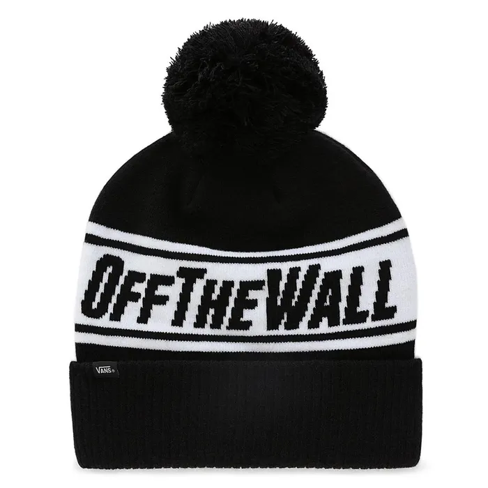 Vans Hats and Beanies Men Off The Wall Pom Beanie Black White