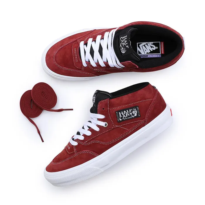 Vans HiTop Shoes Men Pig Suede Skate Half Cab 03992 Shoes Red