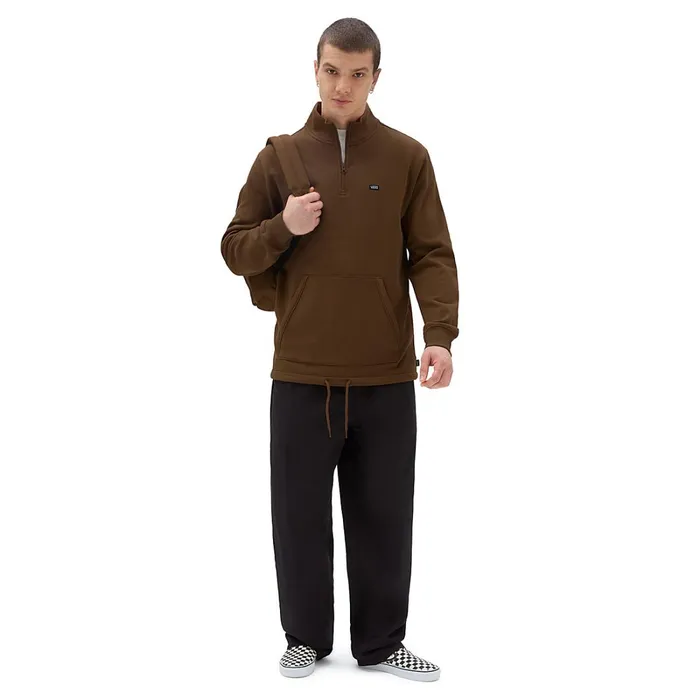 Vans Hoodies and Sweatshirts Men Versa Standard QZip Sweatshirt Brown