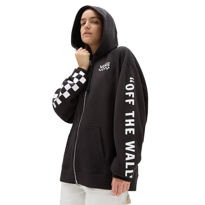 Vans Hoodies and Sweatshirts Women Extra Fun Oversized Full Zip Hoodie Black