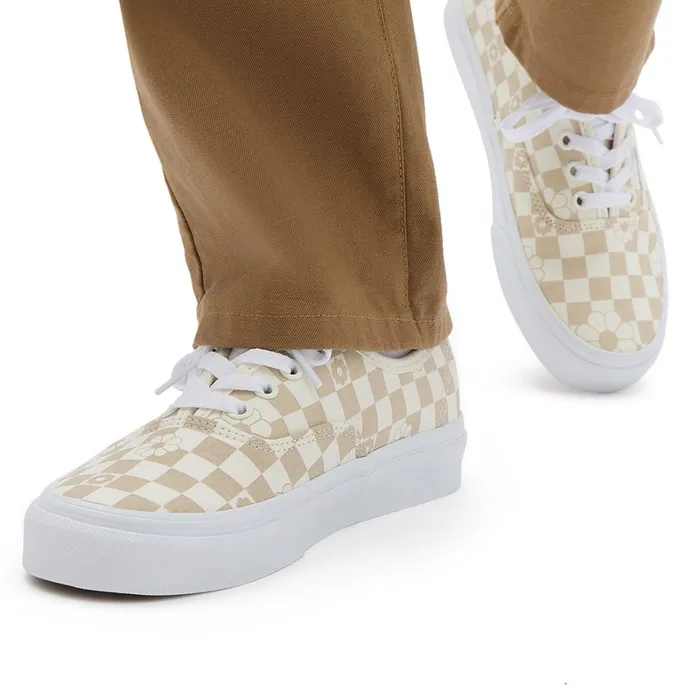 Vans Lowtop Shoes Men Floral Check Authentic Shoes White