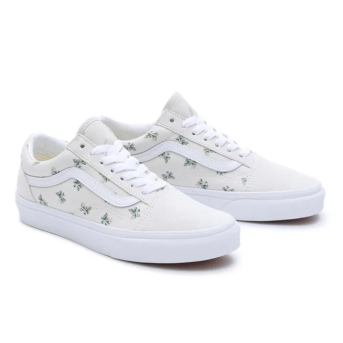 Vans Lowtop Shoes Men Floral Old Skool Shoes White