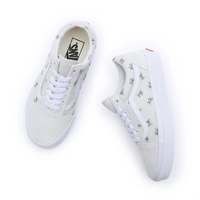Vans Lowtop Shoes Men Floral Old Skool Shoes White