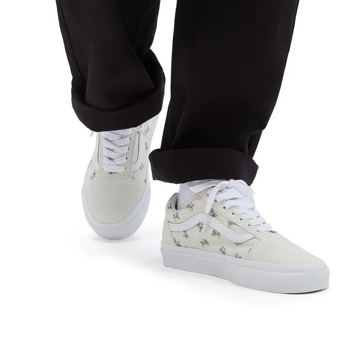 Vans Lowtop Shoes Men Floral Old Skool Shoes White