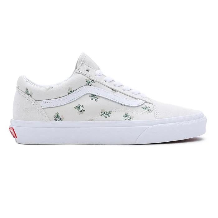 Vans Lowtop Shoes Men Floral Old Skool Shoes White