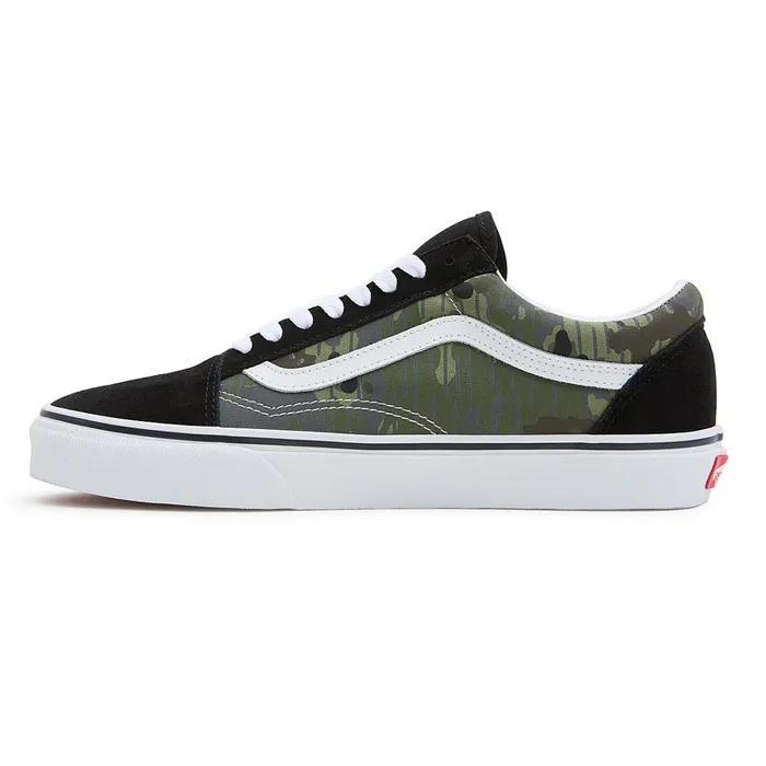 Vans Lowtop Shoes Men Rain Camo Old Skool Shoes Green Grey