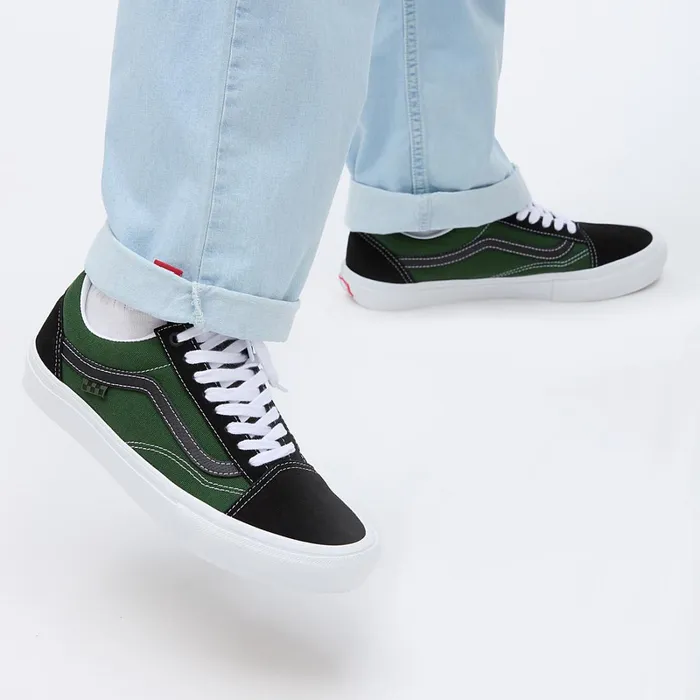 Vans Lowtop Shoes Men Skate Old Skool Safari Shoes Black Green