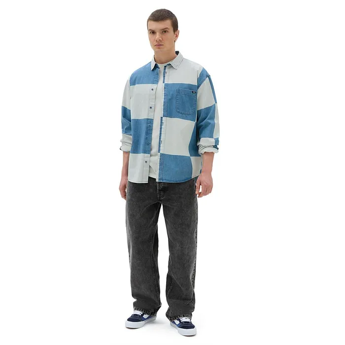 Vans Shirts Men Gomez Denim Long Sleeve Woven Shirt Blue