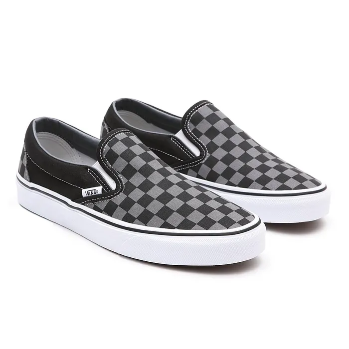 Vans Slipon Shoes Men Checkerboard Classic SlipOn Shoes Black Grey