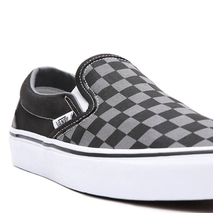 Vans Slipon Shoes Men Checkerboard Classic SlipOn Shoes Black Grey