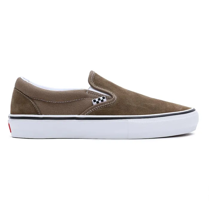 Vans Slipon Shoes Men Skate SlipOn Shoes Grey Brown