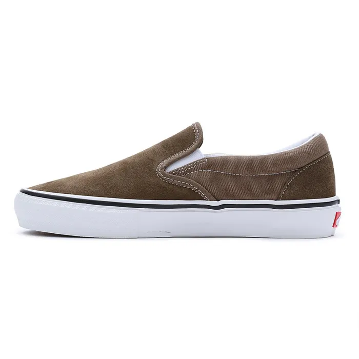 Vans Slipon Shoes Men Skate SlipOn Shoes Grey Brown