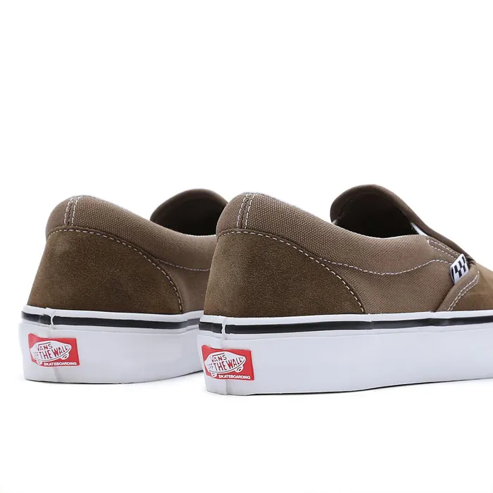 Vans Slipon Shoes Men Skate SlipOn Shoes Grey Brown