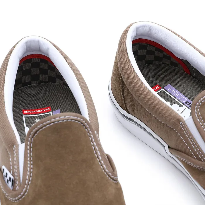 Vans Slipon Shoes Men Skate SlipOn Shoes Grey Brown