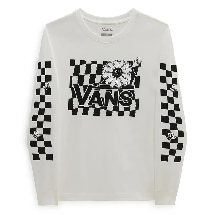 Vans Tshirts and Tops Women Blossom Boyfriend Fit Long Sleeve TShirt White
