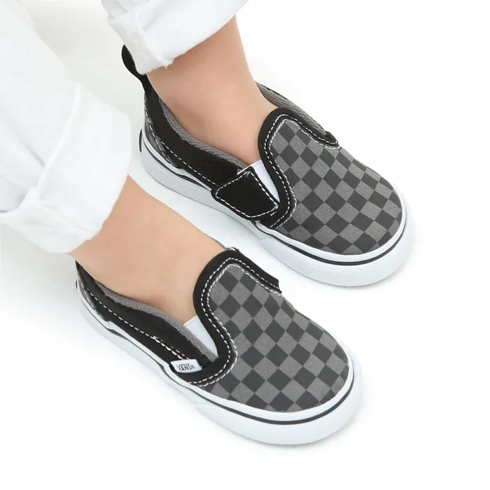 Vans Toddler Shoes 14 Years Kids Toddler Checkerboard SlipOn Hook And Loop Shoes 14 Years Black Grey