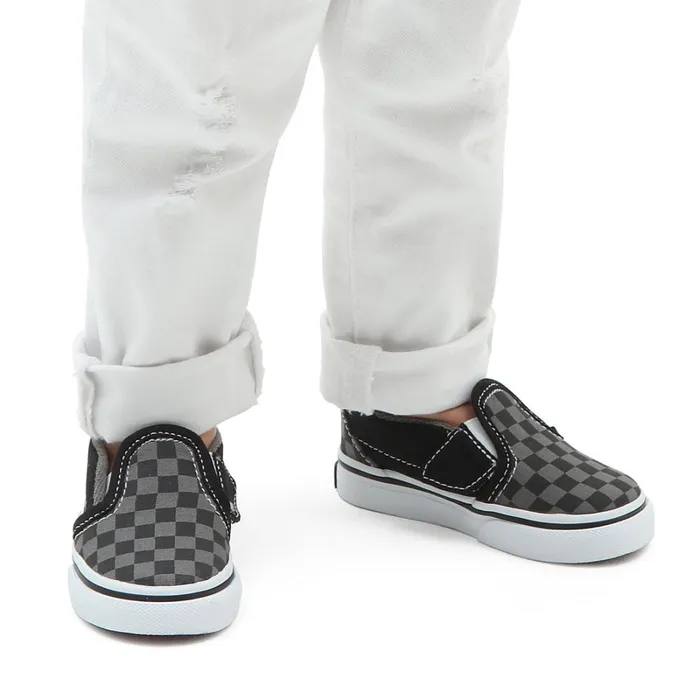 Vans Toddler Shoes 14 Years Kids Toddler Checkerboard SlipOn Hook And Loop Shoes 14 Years Black Grey