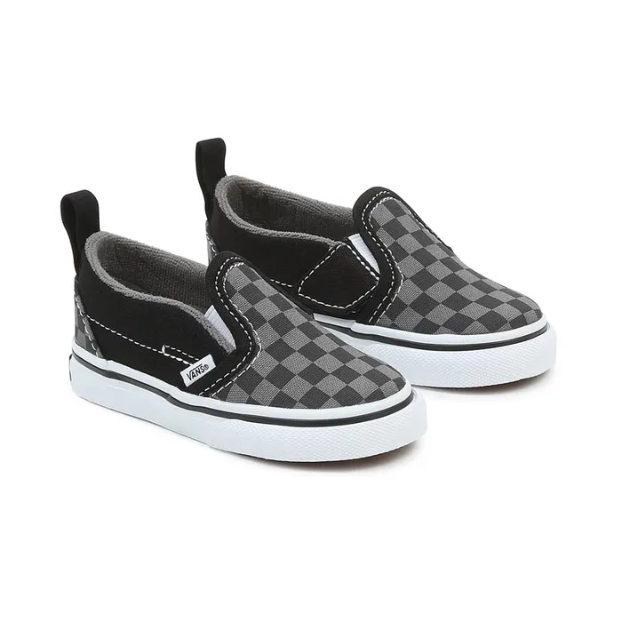 Vans Toddler Shoes 14 Years Kids Toddler Checkerboard SlipOn Hook And Loop Shoes 14 Years Black Grey