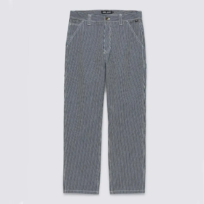 Vans Trousers and Jeans Men Drill Chore Loose Tapered Carpenter Hickory Stripe Trousers Blue