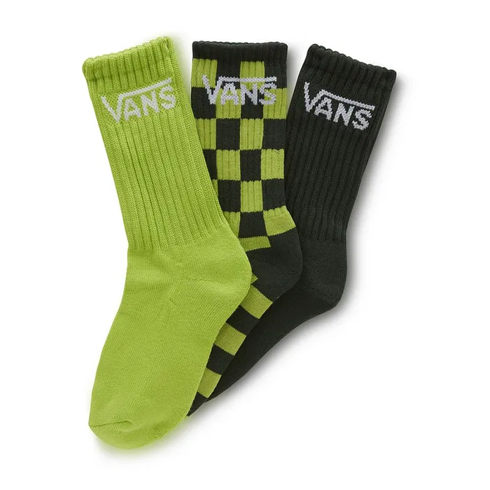 Vans View All Kids Classic Crew Socks 3 Pairs Green