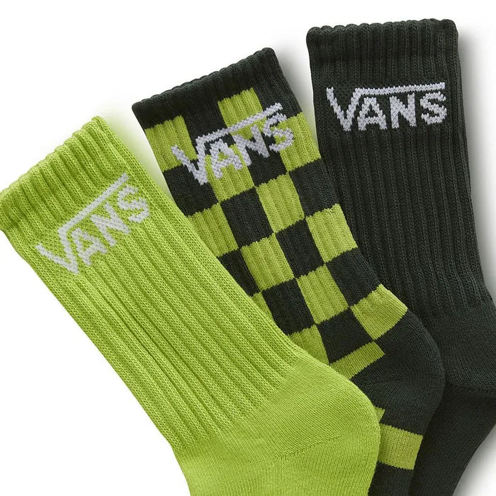 Vans View All Kids Classic Crew Socks 3 Pairs Green