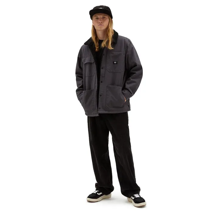 Vans View All Men Drill Chore Coat Sherpa Jacket Grey