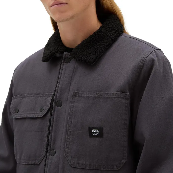 Vans View All Men Drill Chore Coat Sherpa Jacket Grey