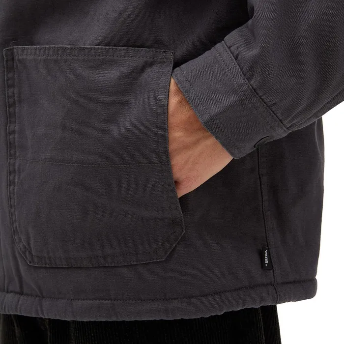 Vans View All Men Drill Chore Coat Sherpa Jacket Grey