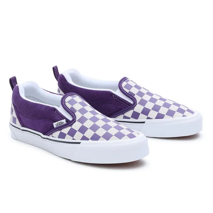 Vans View All Men Knu Slip Checkerboard Shoes White Purple